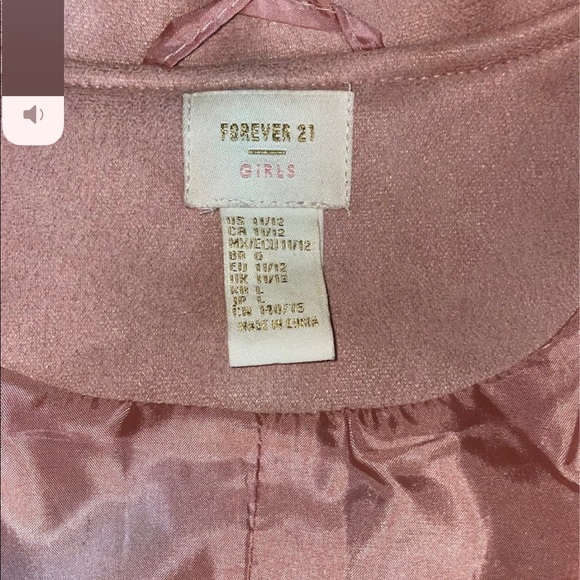 Girls Youth Forever 21 Faux Suede Biker Jacket 11/12 - Picture 4 of 4